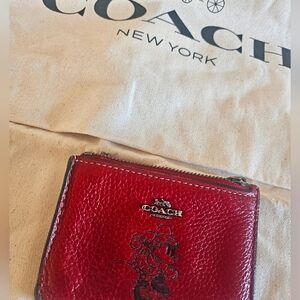Coach Minnie Red Leather Wallet